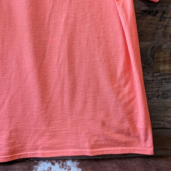 Girlie Girl Originals Coral W/Animal Print Screen print Cross Tee - Picture 12 of 12